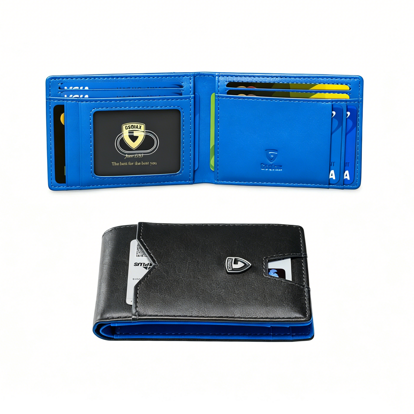 💳RFID Blocking Leather & Carbon Fiber Wallet