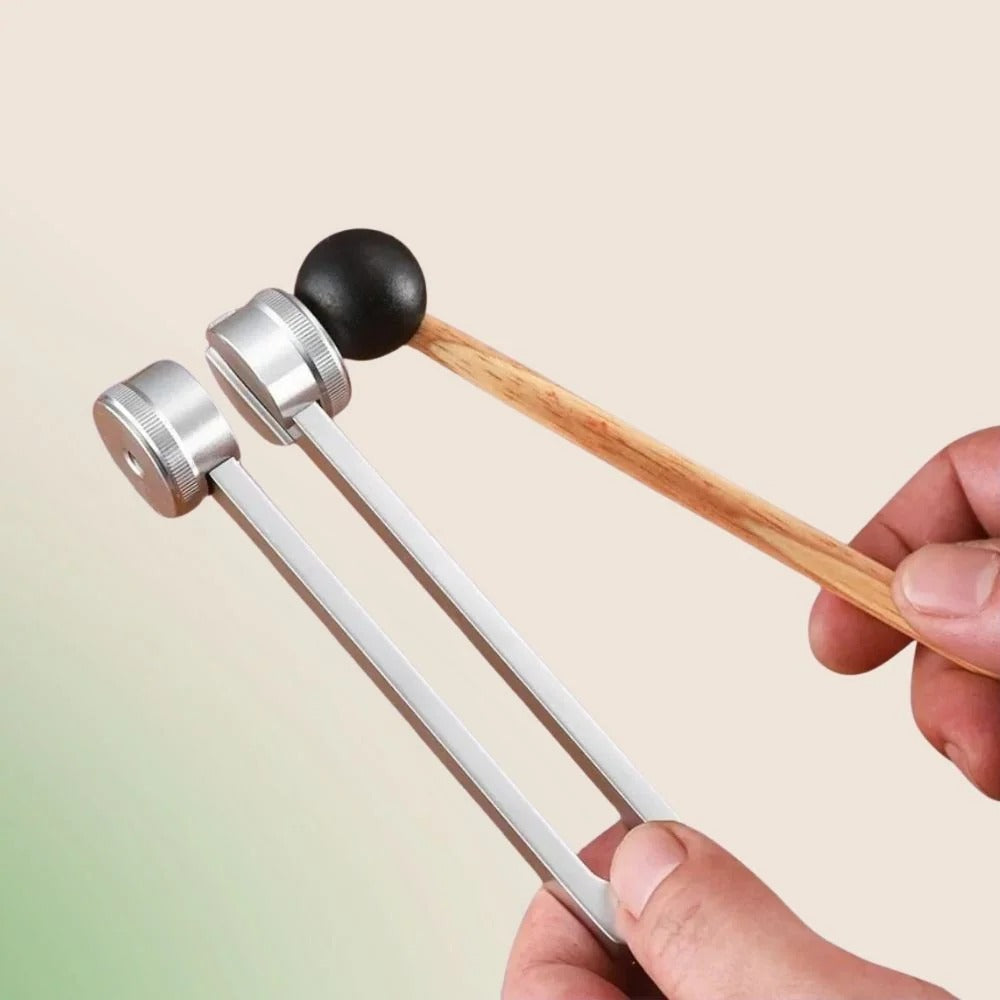 128Hz Healing Tuning Fork Set with Mallet & Pouch