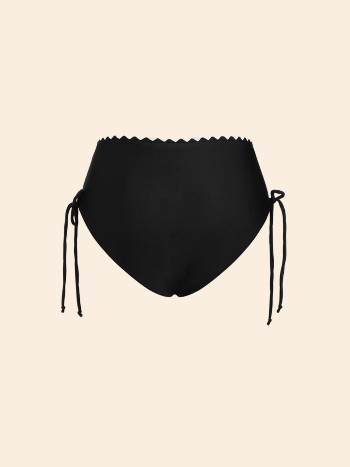 The Maris Contrast Scalloped-Trim Halter Bikini Set