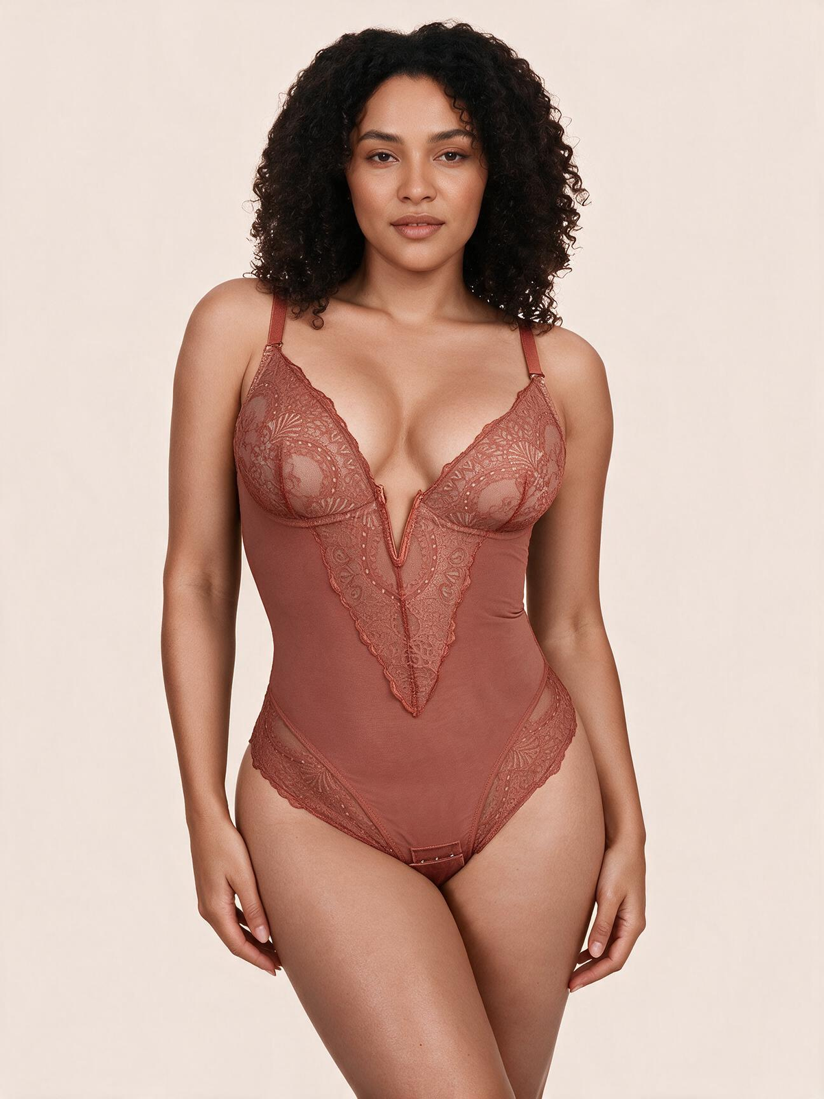 The Forma Deep-V Lace Sculpt Bodysuit