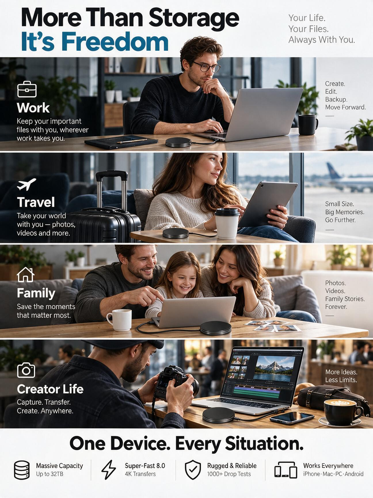 Magnetic Portable SSD – 4K External Storage Drive