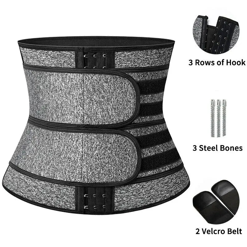 Men Zipper Adjustable Sweat Waist Trainer Cincher