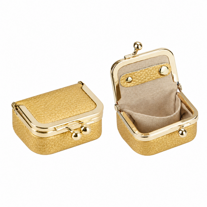 1894 Genuine Leather Kiss-Lock Jewelry Box