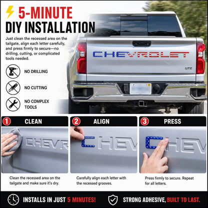 3D Raised Tailgate Letters – Premium ABS Overlay Trim Stickers