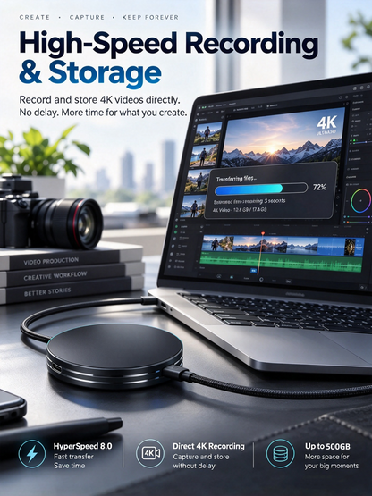 Magnetic Portable SSD – 4K External Storage Drive