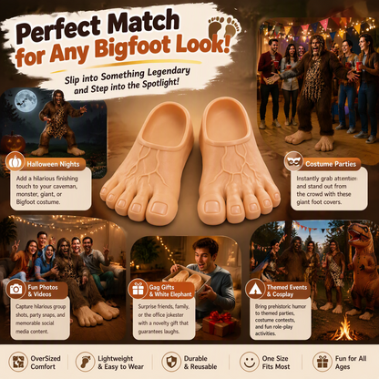 Funny Bigfoot Slippers – Giant Feet Halloween Costume Shoe Covers