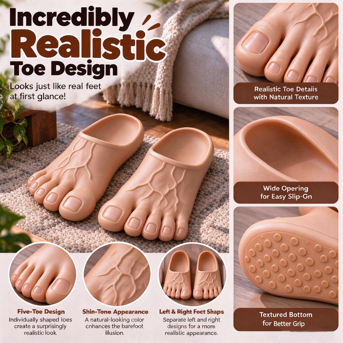 Funny Bigfoot Slippers – Giant Feet Halloween Costume Shoe Covers