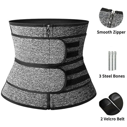 Men Zipper Adjustable Sweat Waist Trainer Cincher