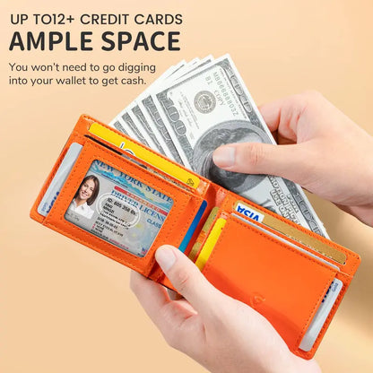 💳RFID Blocking Leather & Carbon Fiber Wallet