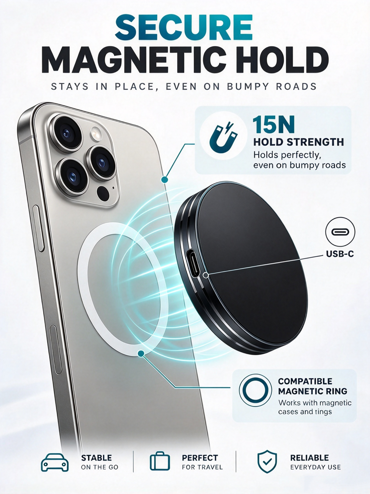 Magnetic Portable SSD – 4K External Storage Drive