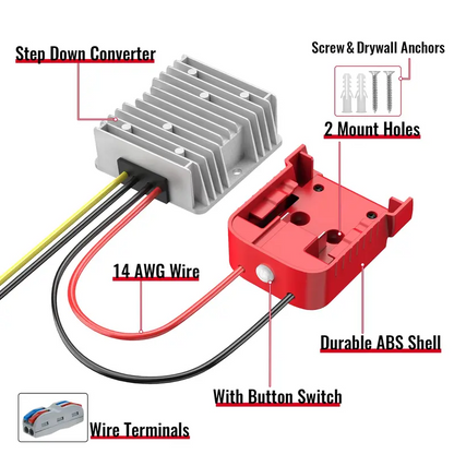 Upgraded Power Wheel Adapter for Milwaukee 18V Battery