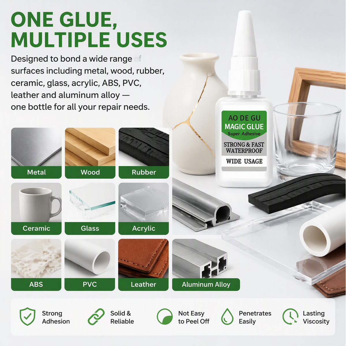 4PCS Fast-Setting Super Glue – Strong Multi-Surface Adhesive