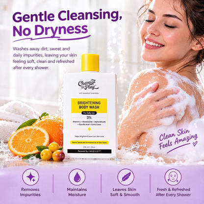Vitamin C Brightening Body Wash with Glycolic Acid & Niacinamide
