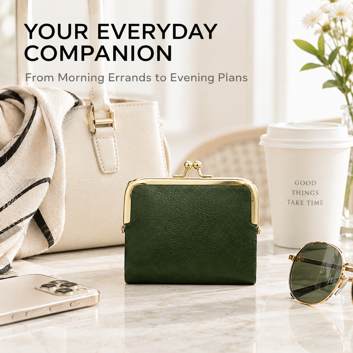 Women's Vintage Style Foldable RFID Blocking Leather Wallet