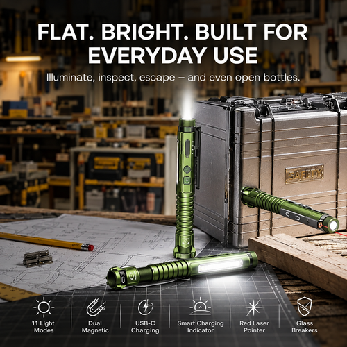 Compact Rechargeable EDC Flash Light | Cordless Rechargeable Light-Up Torch for Working & Emergency