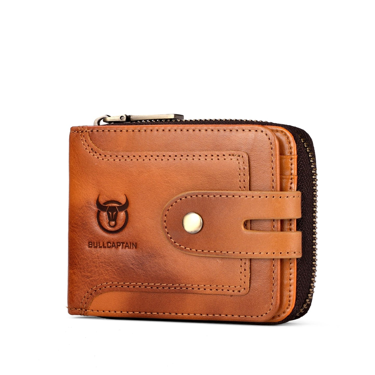 Men’s Slim RFID Leather Zipper Wallet – Business Essential