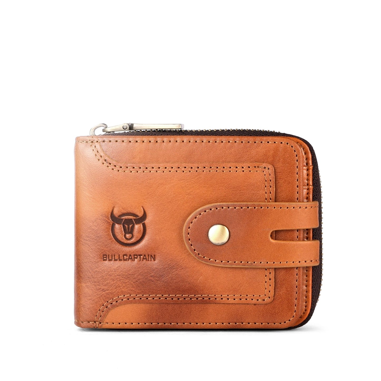 Men’s Slim RFID Leather Zipper Wallet – Business Essential