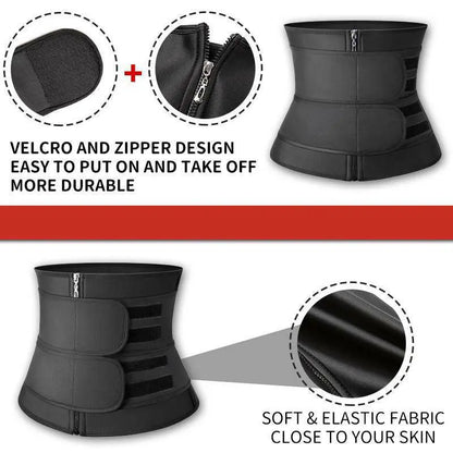 Men Zipper Adjustable Sweat Waist Trainer Cincher