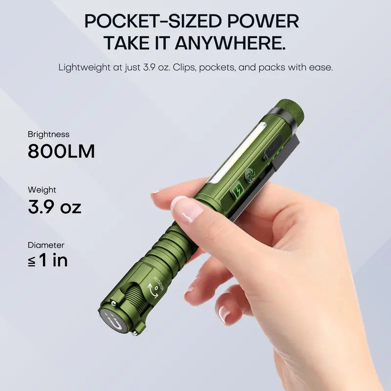 Compact Rechargeable EDC Flash Light | Cordless Rechargeable Light-Up Torch for Working & Emergency