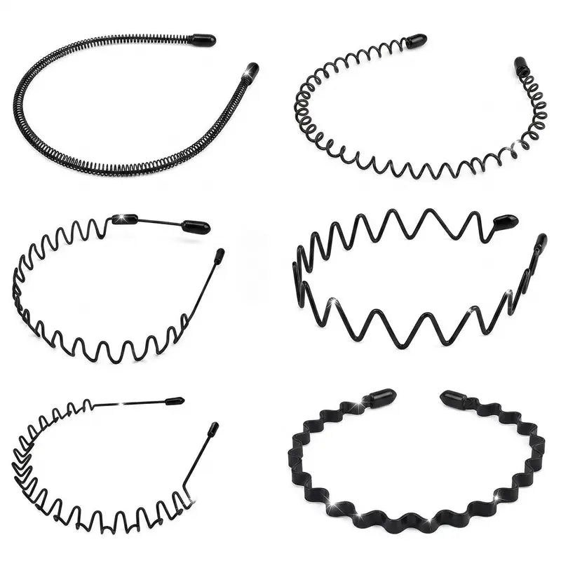 Men & Women's 6-Count Elastic Headbands Set