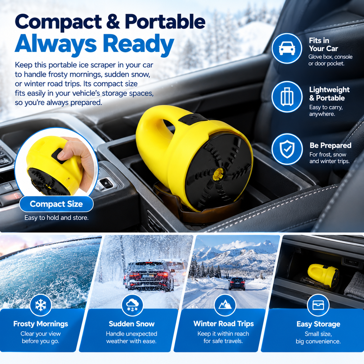 Electric Windshield Ice Scraper – USB Rechargeable Snow Remover