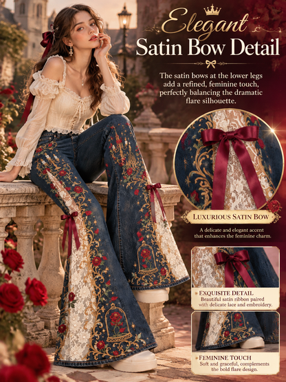 The Roselle Lace Flare Jeans