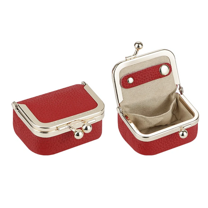 1894 Genuine Leather Kiss-Lock Jewelry Box