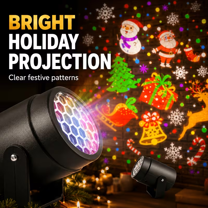 Christmas Projector Lights, 16 Rotating LED Patterns for Holiday Decor