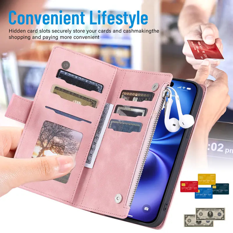 Magnetic Closure Flip Handbag Zipper Purse Shell for Women