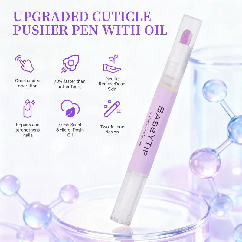 2-in-1 Ceramic  Cuticle Oil Pusher Pen