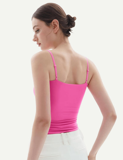 Women's Square Neck Tank Top Adjustable Spaghetti Straps Sleeveless