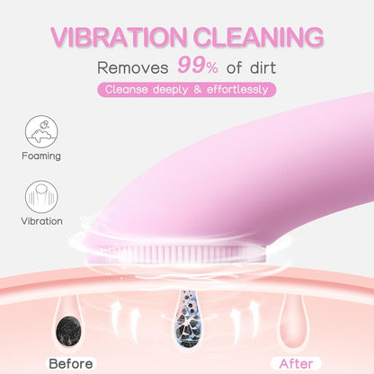 Rechargeable Silicone Heated Facial Cleansing Brush