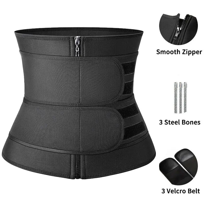 Men Zipper Adjustable Sweat Waist Trainer Cincher