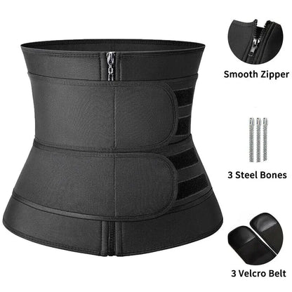 Men Zipper Adjustable Sweat Waist Trainer Cincher