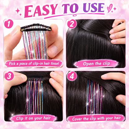 Buy 1 Get 1 Free 🔥 Fairy Hair Metal Wire Set|6-Piece Clip-On Rainbow Hair Accessories