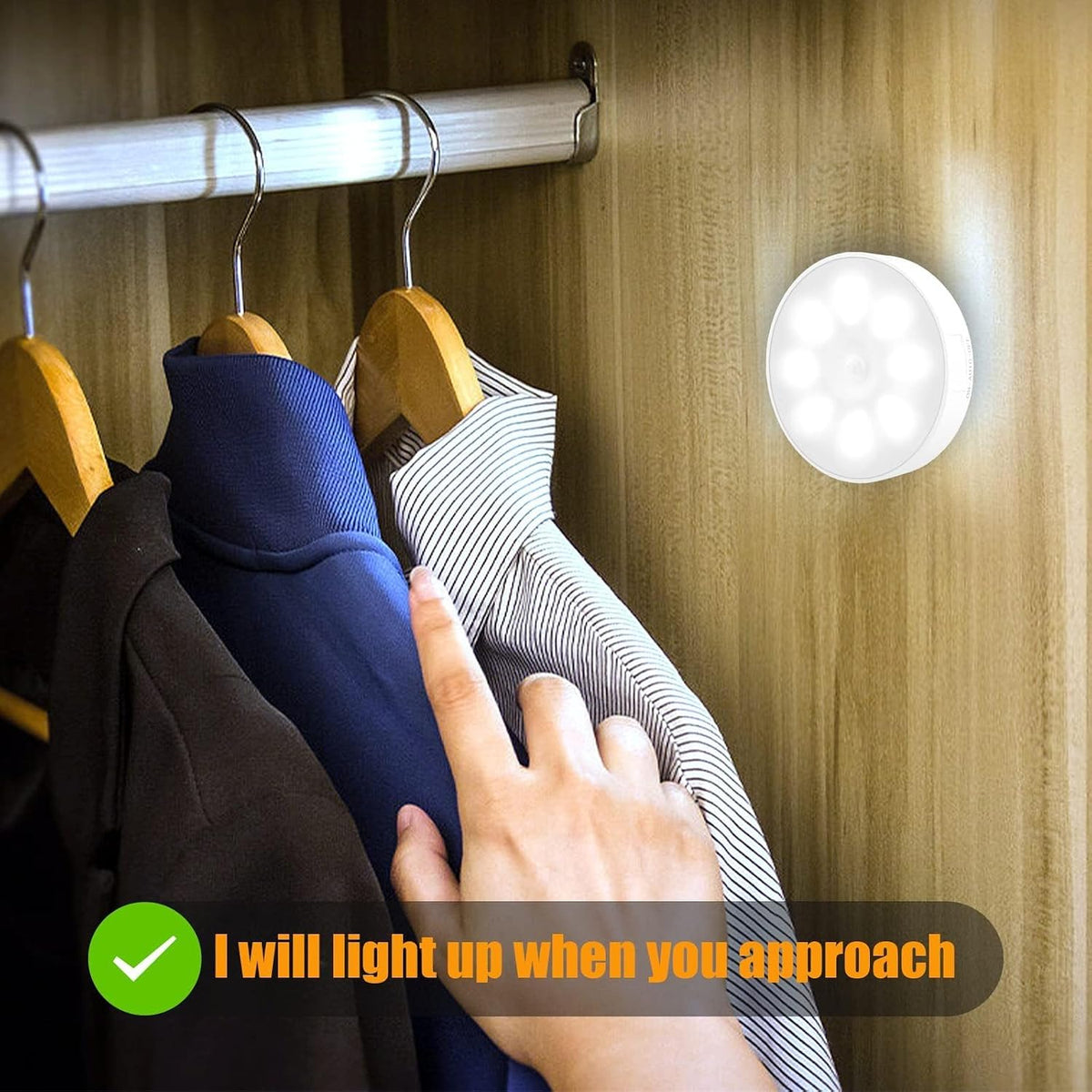 4-Pack Motion Sensor Night Lights – Rechargeable, Warm & Cold White