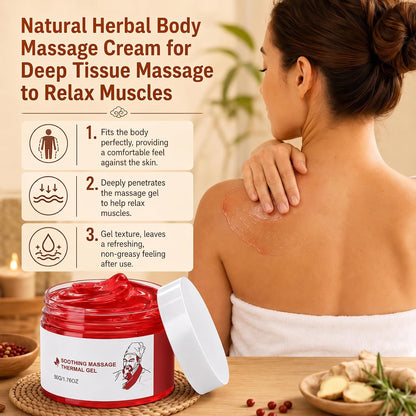 Deep Warming Massage Gel - Natural Herbal Wellness Therapy Solution with Menthol
