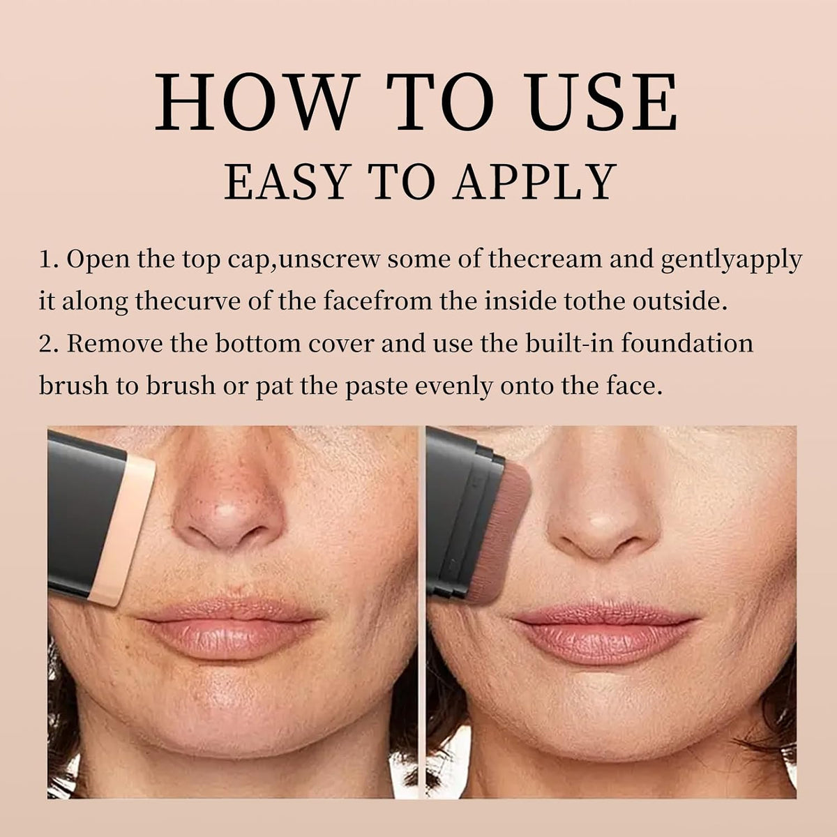 Dual-Ended Foundation Stick with 6 Concealer Shades & Blending Brush