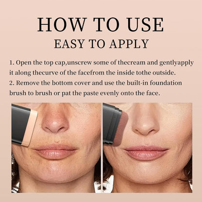 Dual-Ended Foundation Stick with 6 Concealer Shades & Blending Brush