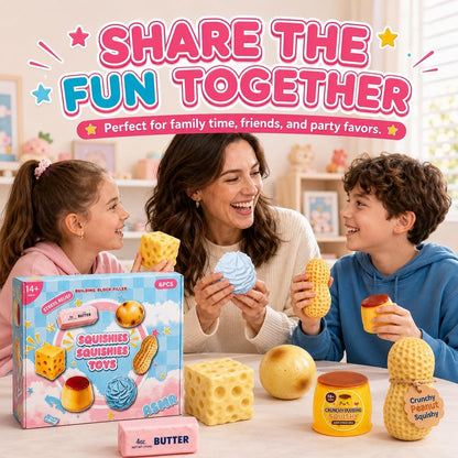6 Pack Crunchy Squishy Toys – Slow-Rebound ASMR Stress Relief Set