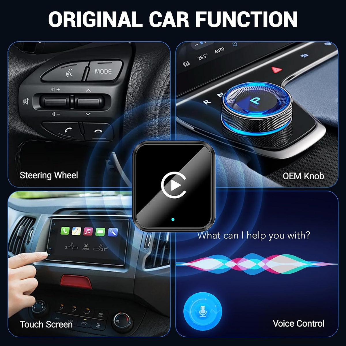 2-in-1 Wireless CarPlay Adapter|Convert Wired to Wireless for Factory Cars