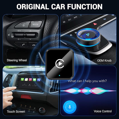2-in-1 Wireless CarPlay Adapter|Convert Wired to Wireless for Factory Cars