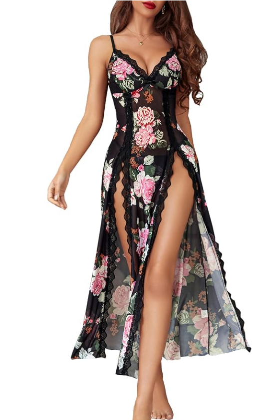 Lace Babydoll Chemise Sexy Mesh Nightdress