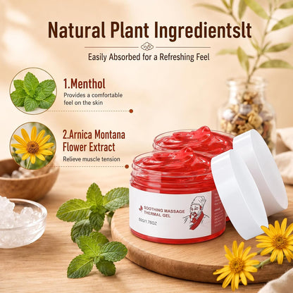 Deep Warming Massage Gel - Natural Herbal Wellness Therapy Solution with Menthol