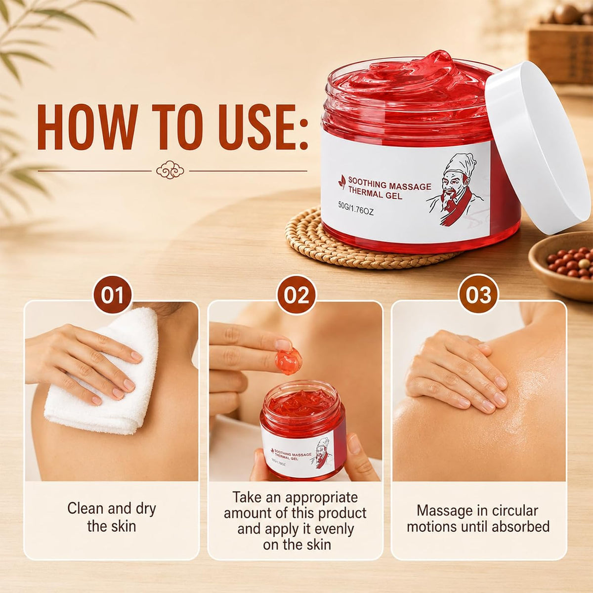 Deep Warming Massage Gel - Natural Herbal Wellness Therapy Solution with Menthol