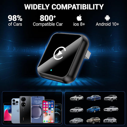 2-in-1 Wireless CarPlay Adapter|Convert Wired to Wireless for Factory Cars