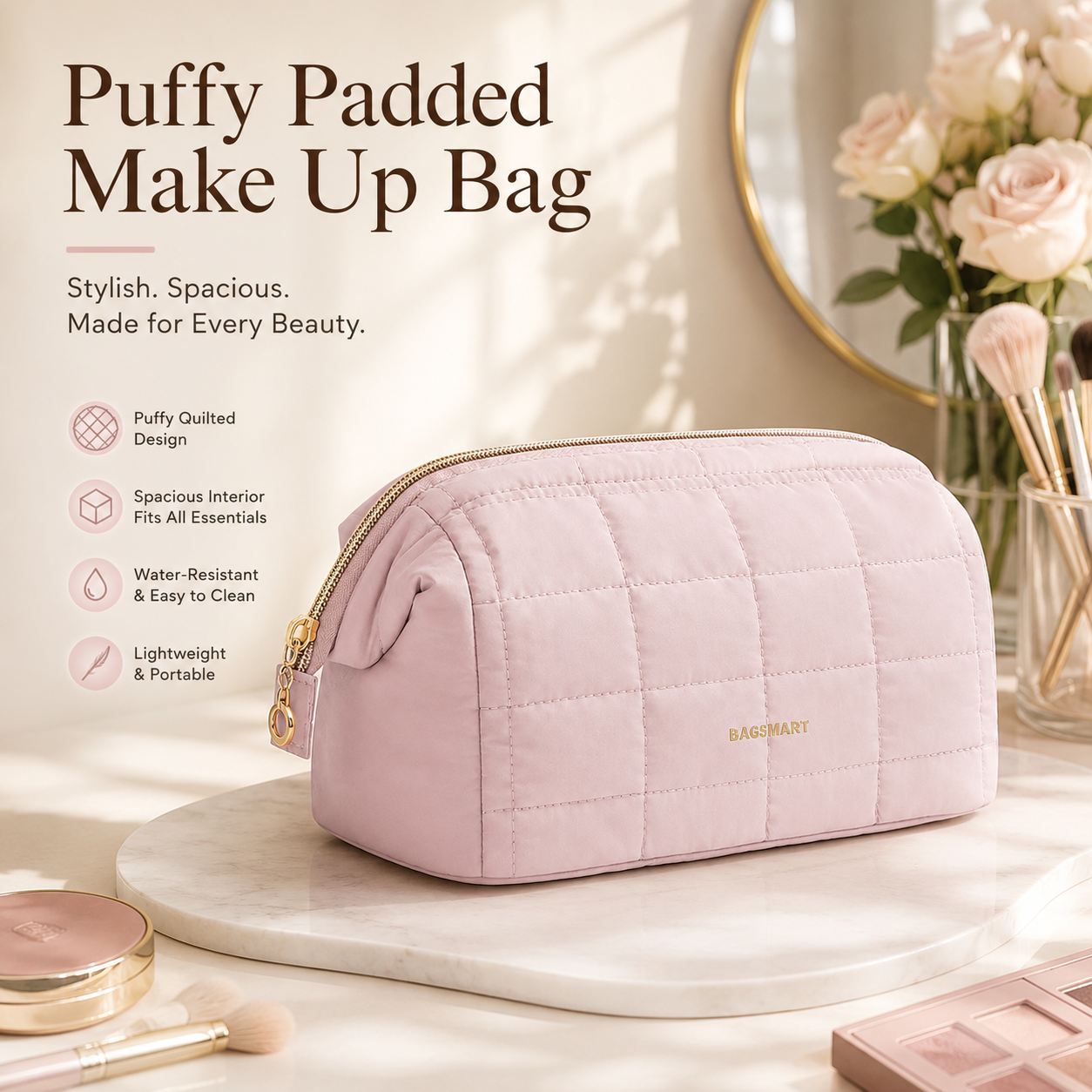 Puffy Padded Make Up Bags for Women