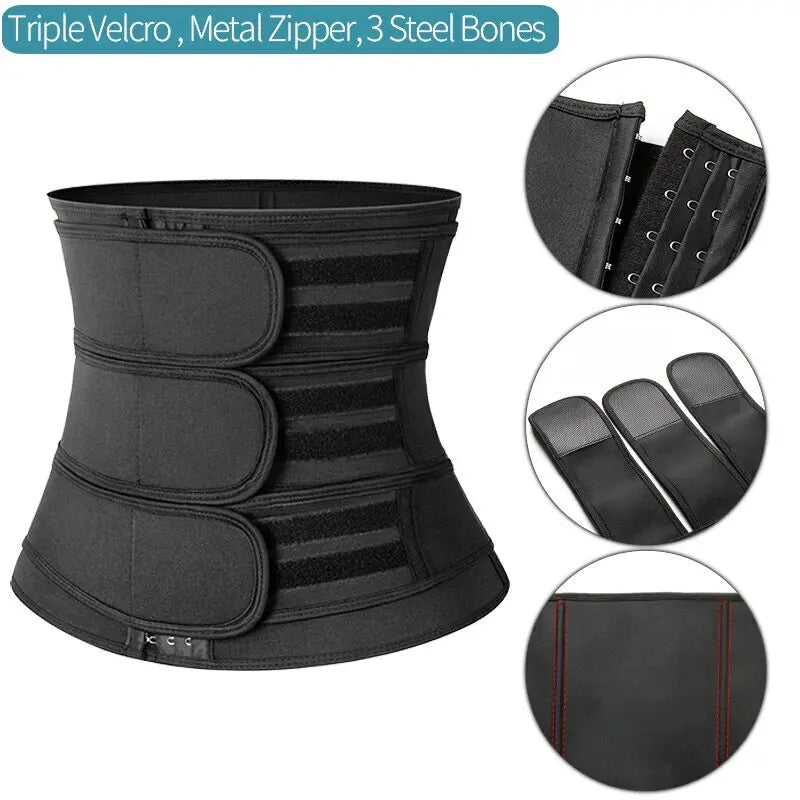 Men Zipper Adjustable Sweat Waist Trainer Cincher