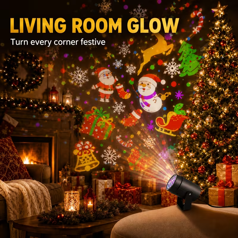 Christmas Projector Lights, 16 Rotating LED Patterns for Holiday Decor