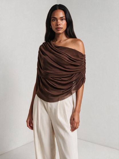 The Elara Draped Asymmetrical Top